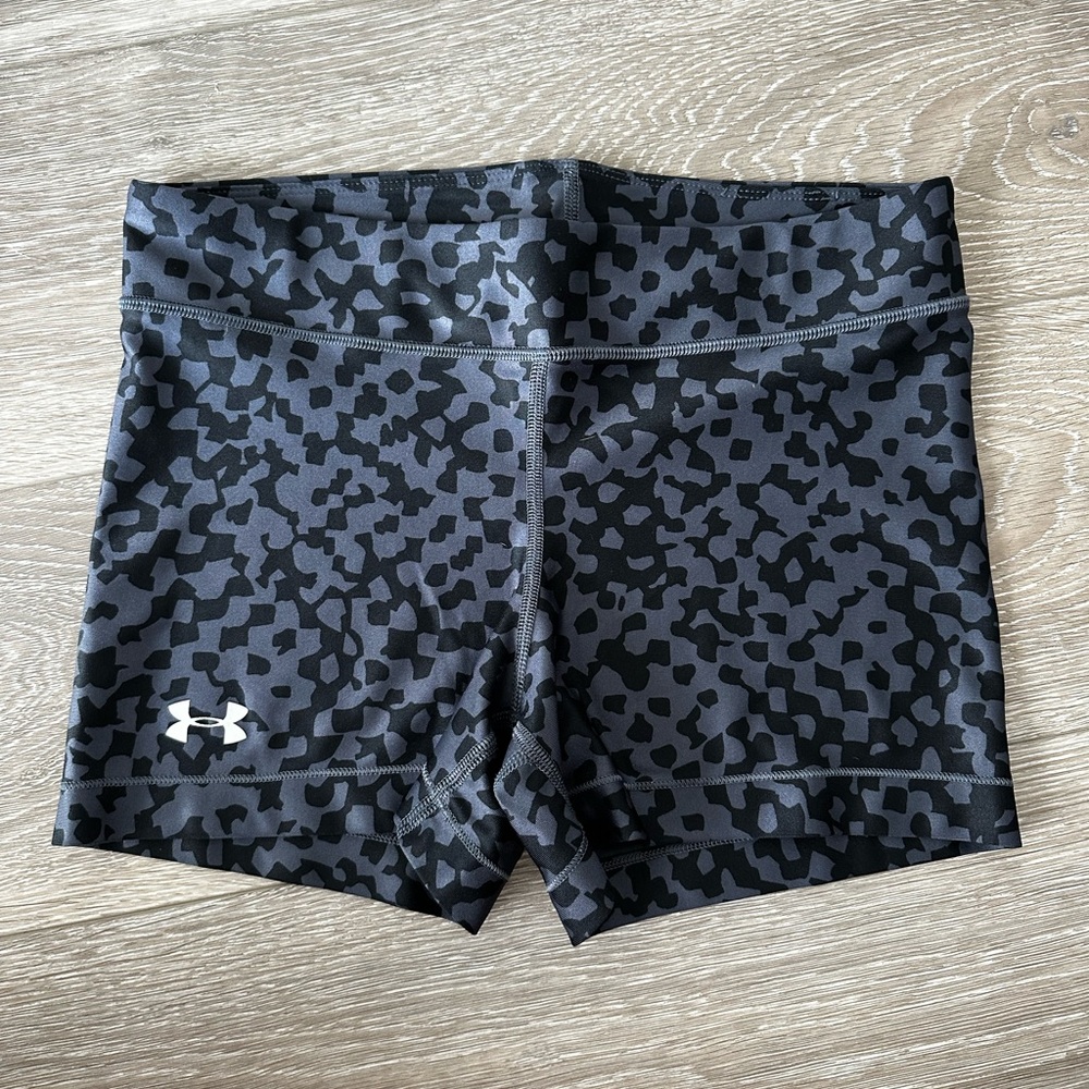 Under Armour Mini Biker Active Workout Shorts - Grey and Black